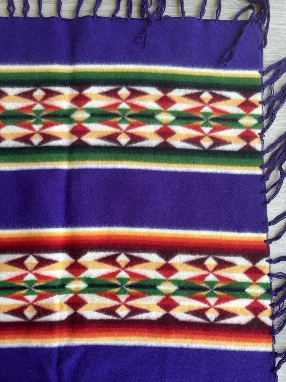Beaver State Pendleton Mills Robe Shawl Fringed Blanket Purple